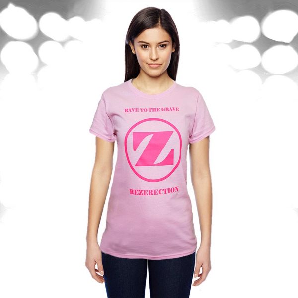 Ladies Pink Big Z Rave To The Grave Tshirt girl